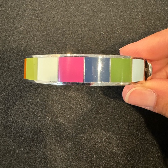 Coach retired colorful signature stripe enamel bangle bracelet - Picture 10 of 13